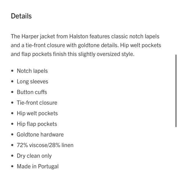 Halston Harper jacket in viscose linen, sz 6, NWT - Picture 6 of 12